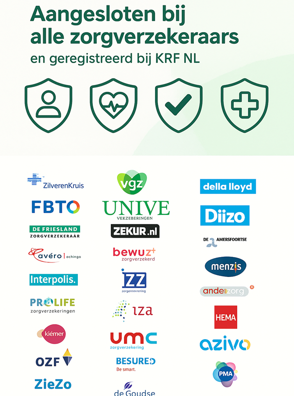 Aangesloten bij alle zorgverzekeraars